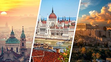 Die günstigsten Städtereisen in Europa - Foto: iStock / RobertBreitpaul / vasiliki / Chalabala (Collage Männersache)