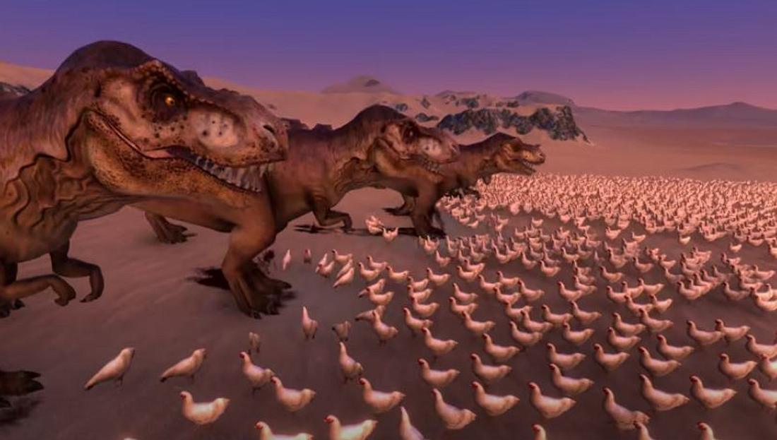 1.000 T-Rex vs 80.000 Hühner 1.000 T-Rex vs 80.000 Hühner