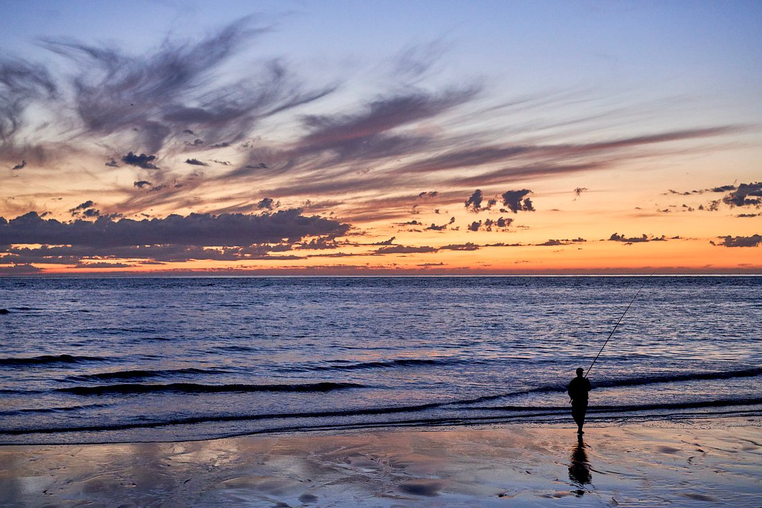 Angler an Nordsee