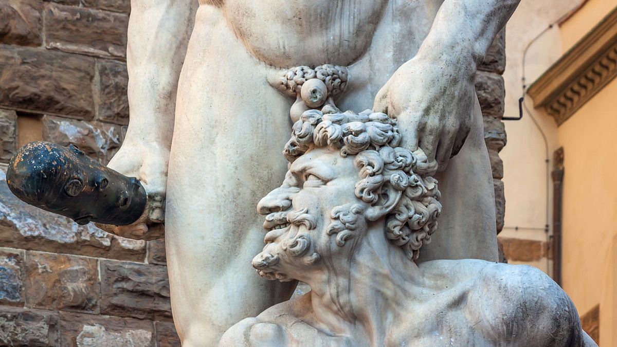 Statue von Hercules und Cacus, Piazza della Signoria