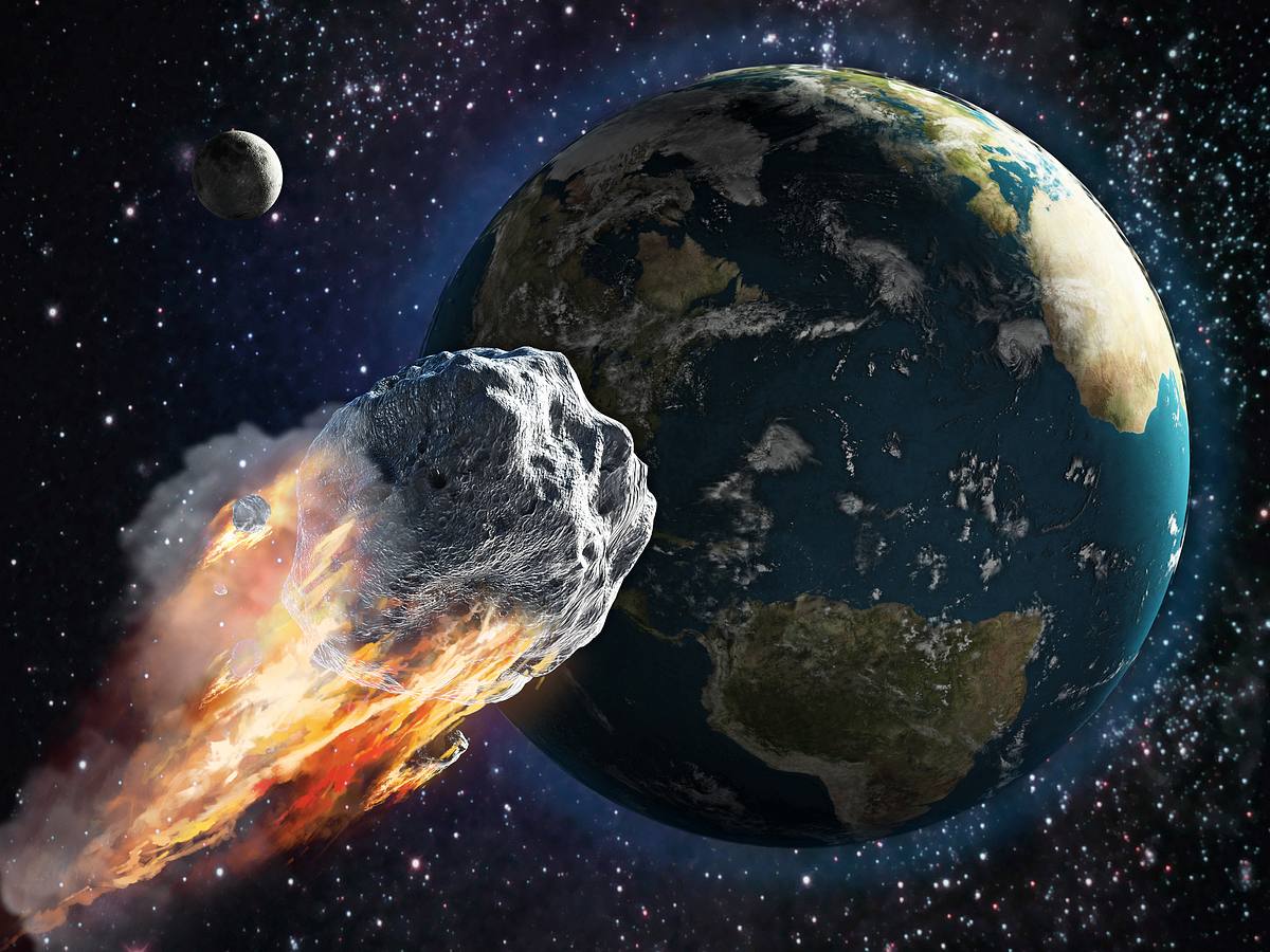 Asteroid, der auf die Erde zusteuert