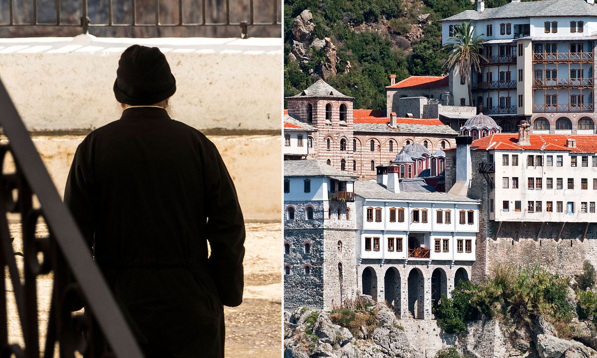 Mönch, Kloster auf Berg Athos