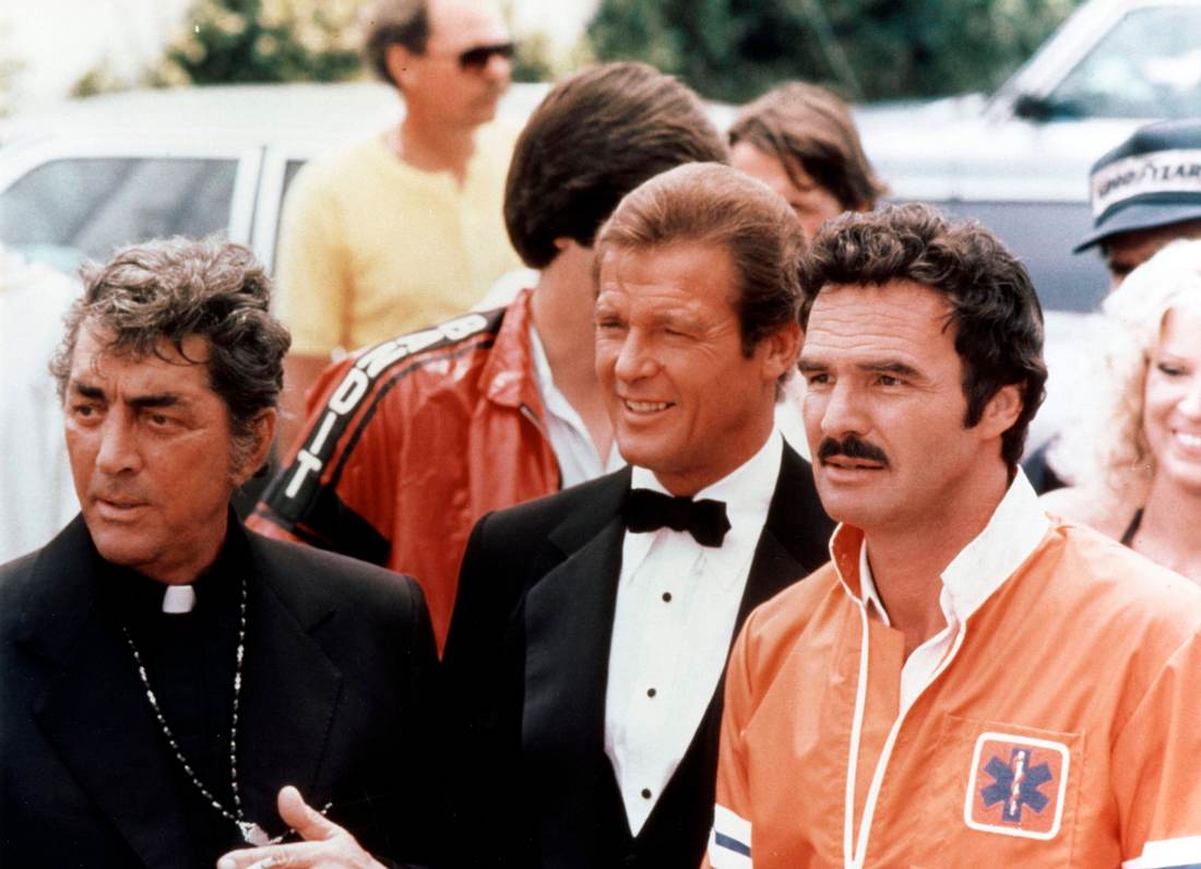 Dean Martin, Roger Moore und Burt Reynolds in Auf dem Highway ist die Hölle los