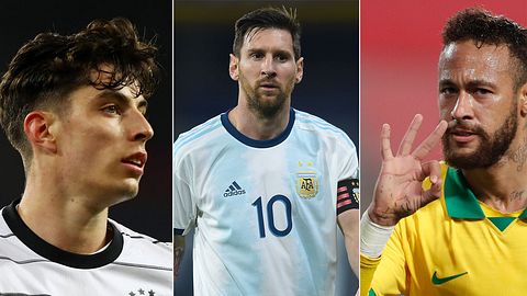 Kai Havertz, Lionel Messi, Neymar - Foto: GettyImages/PAOLO AGUILAR, GettyImages/ Martin Rose, GettyImages/Marcelo Endelli 