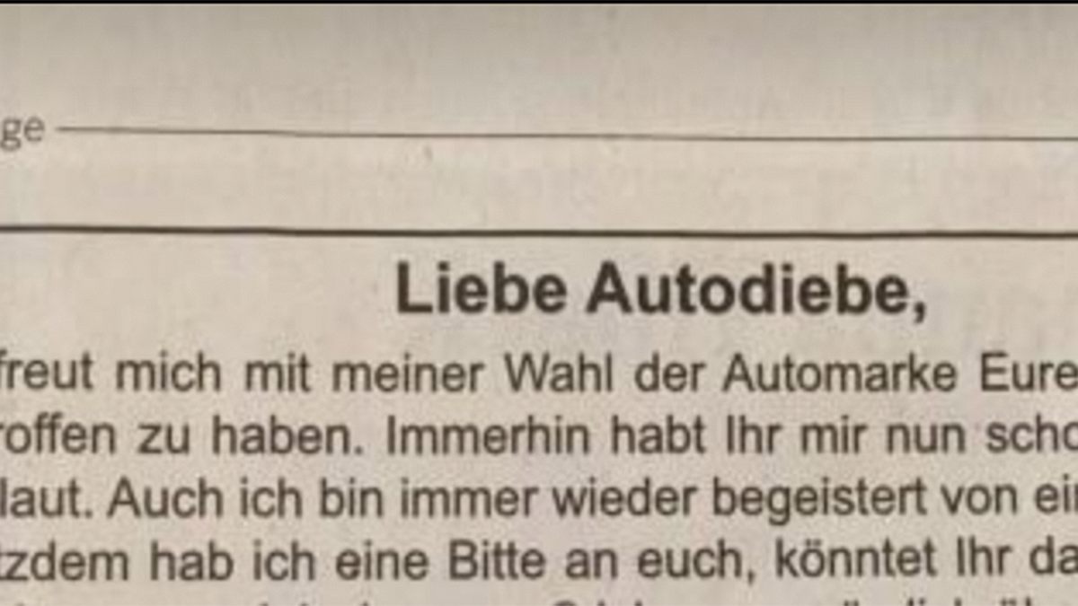 Ein Audi-A8-Fahrer schreibt einen Brief an Autodiebe