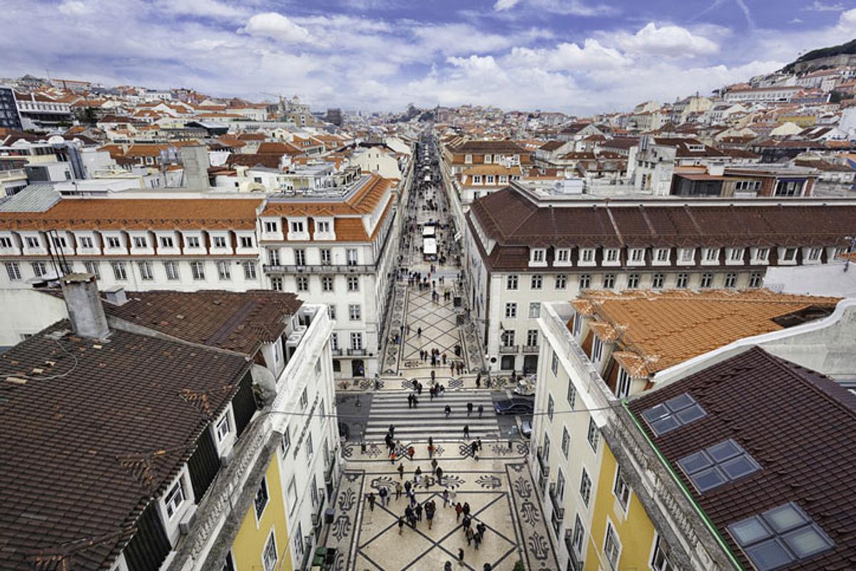 Die Baixa in Lissabon.