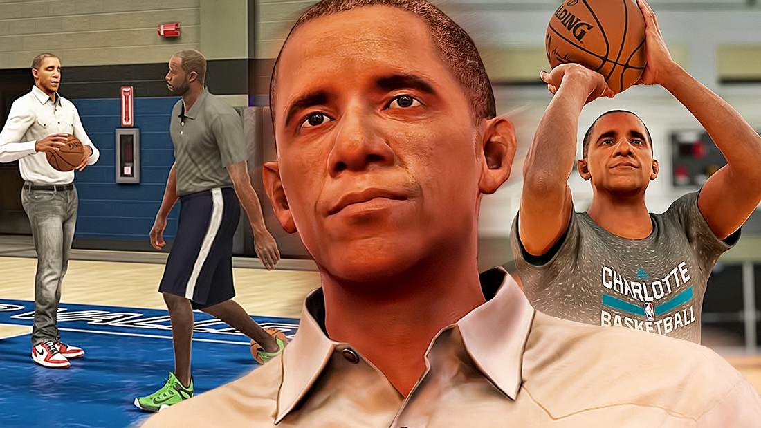 NBA 2K17: Gamer können ab sofort Barack Obama als spielbaren Charakter nutzen Barack Obama ist ein spielbarer Charakter in NBA 2K17