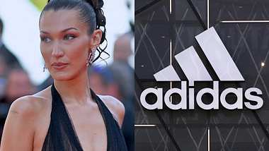 Bella Hadid, Adidas-Logo - Foto: IMAGO / ABACAPRESS ; IMAGO / imagebroker (Collage: Männersache)