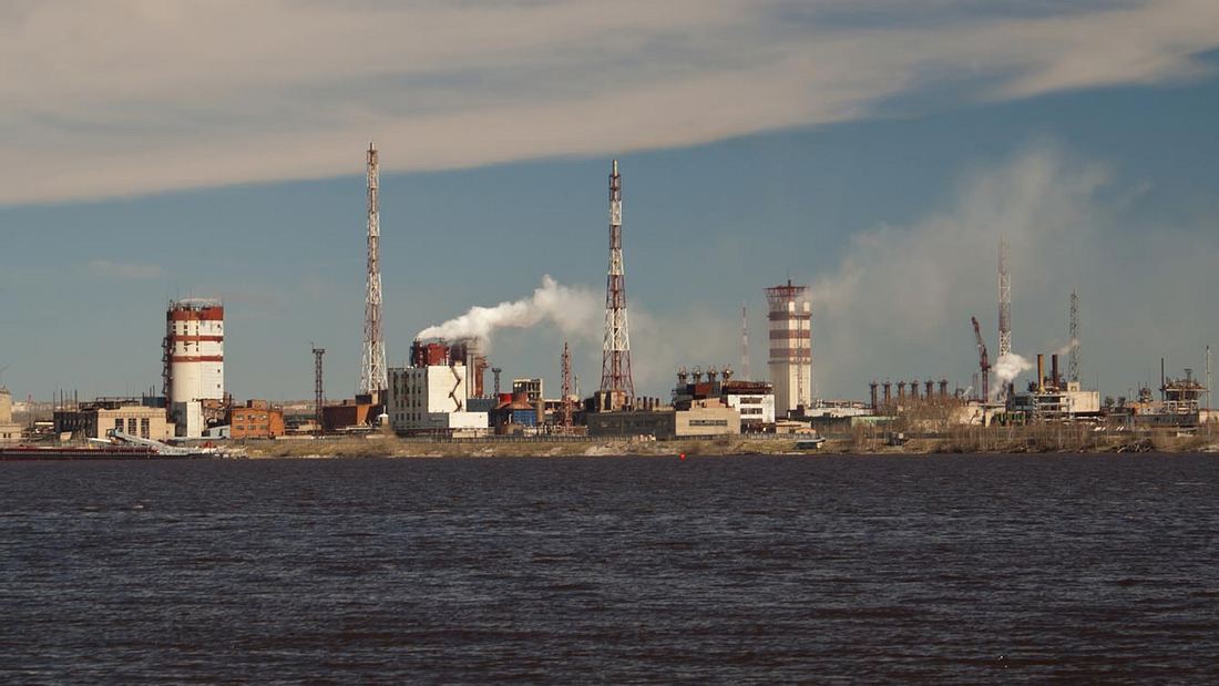 Eine Fabrik in Beresniki Ein Großteil der Stadt versank im Meer