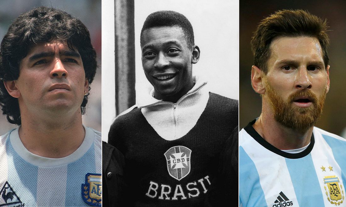 Diego Maradona, Pelé, Lionel Messi