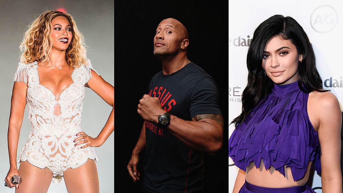 Beyoncé, Dwayne Johnson und Kylie Jenner