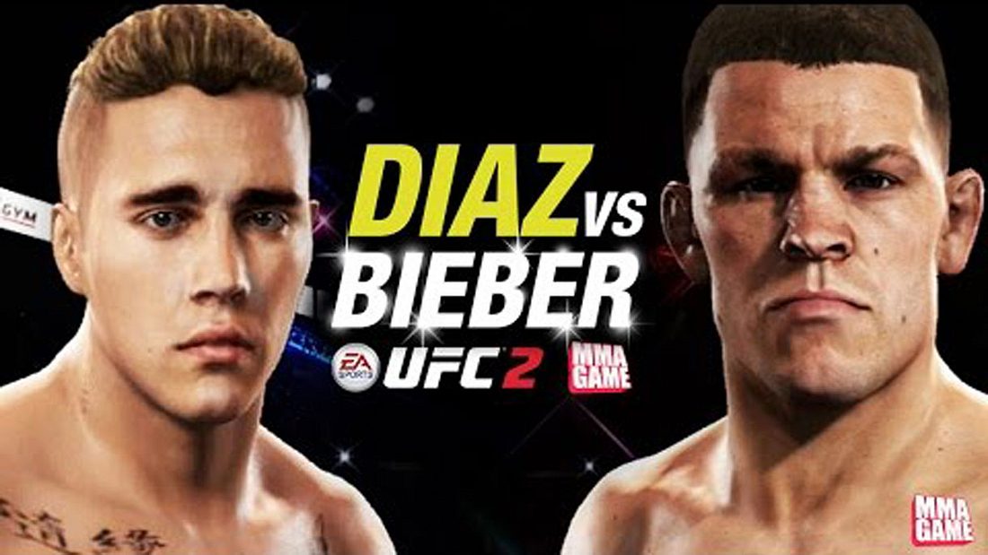 Ungleiches Duell? Justin Bieber vs. Nate Diaz UFC-Simulation von EA Sports: Justin Bieber vs. Nate Diaz
