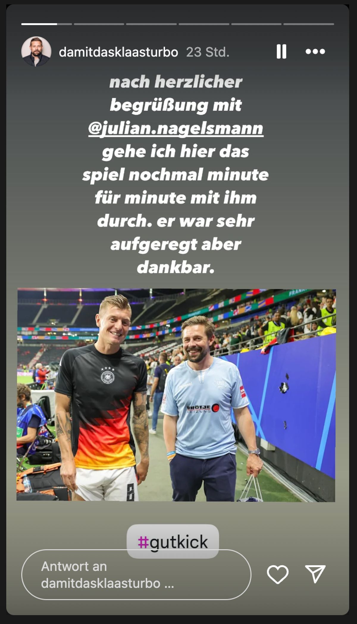 Instagram-Story von Klaas Heufer-Umlauf