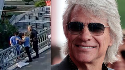 Szene aus einem Video und Jon Bon Jovi - Foto: Youtube / WFAA / IMAGO / Icon Sportswire