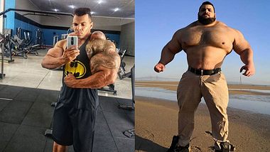 Brasilianische Hulk (links) und der Iranische Hulk - Foto: Instagram / romariohulkbrasileirooficial / sajadgharibiofficial