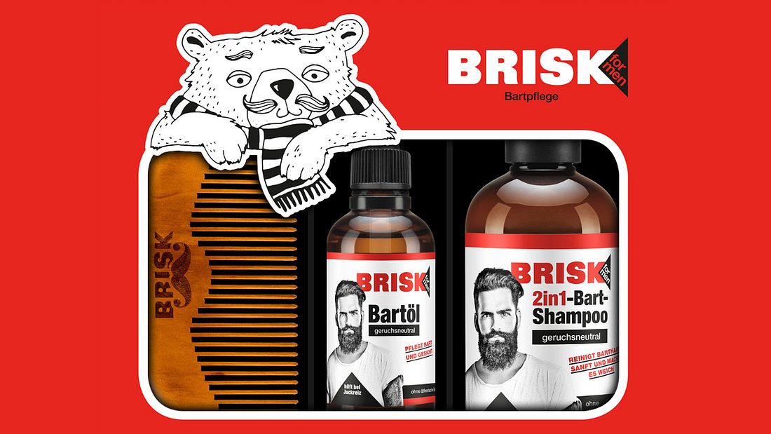 Bildunterschrift eingeben Das BRISK Bartpflege Geschenkset