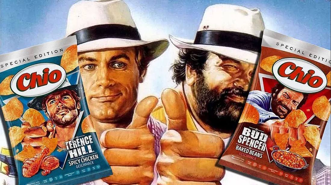 Bud Spencer und Terence Hill stehen auf Chio Chips Bud Spencer und Terence Hill stehen auf Chio Chips