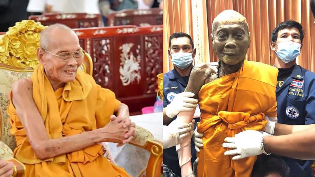 Mönch Luang Phor Pian lächelt