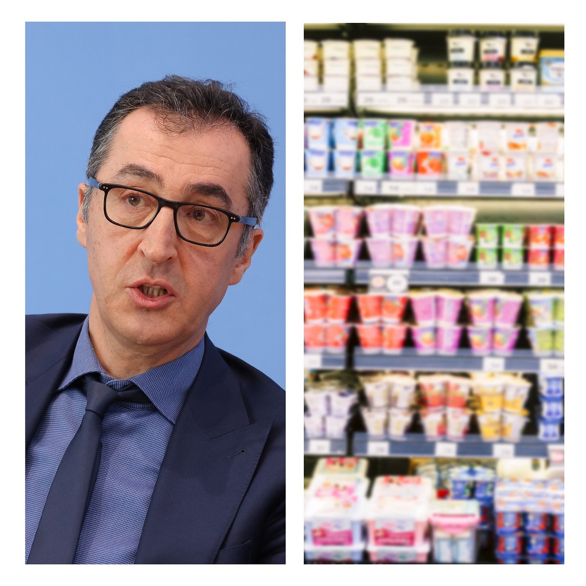 Cem Özdemir, Joghurts im Supermarkt-Regal