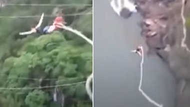 Frau beim Bungee-Sprung - Foto: YouTube/randomnewstube (Screenshot)