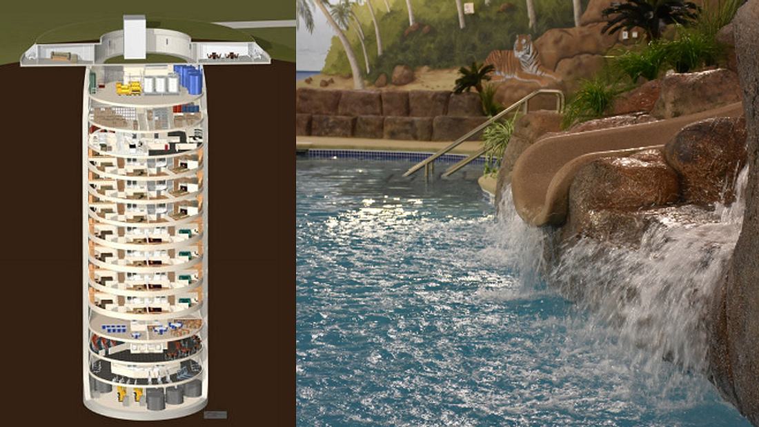 Privater Bunker mit 15 Stockwerken - Schwimmbad gehört dazu