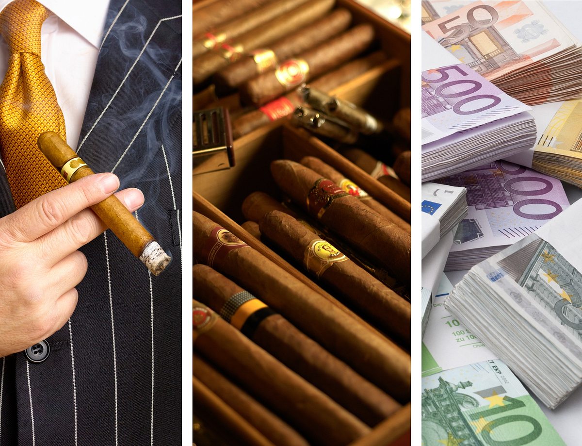 Cigarren, Geldstapel in Euro