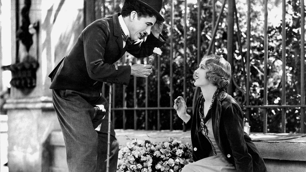 Charlie Chaplin und Virginia Cherrill in Lichter der Großstadt