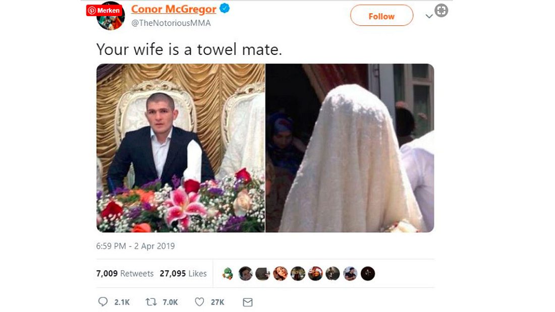 Inzwischen gelöscht: Der Tweet von McGregor | Inzwischen gelöscht: Der Tweet von McGregor