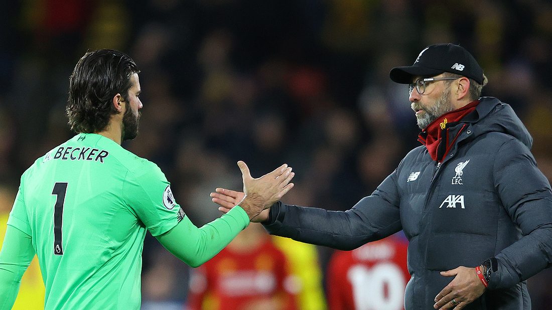 Coronavirus: Englische Premiere League verbietet Handshakes Alisson Becker, Jürgen Klopp