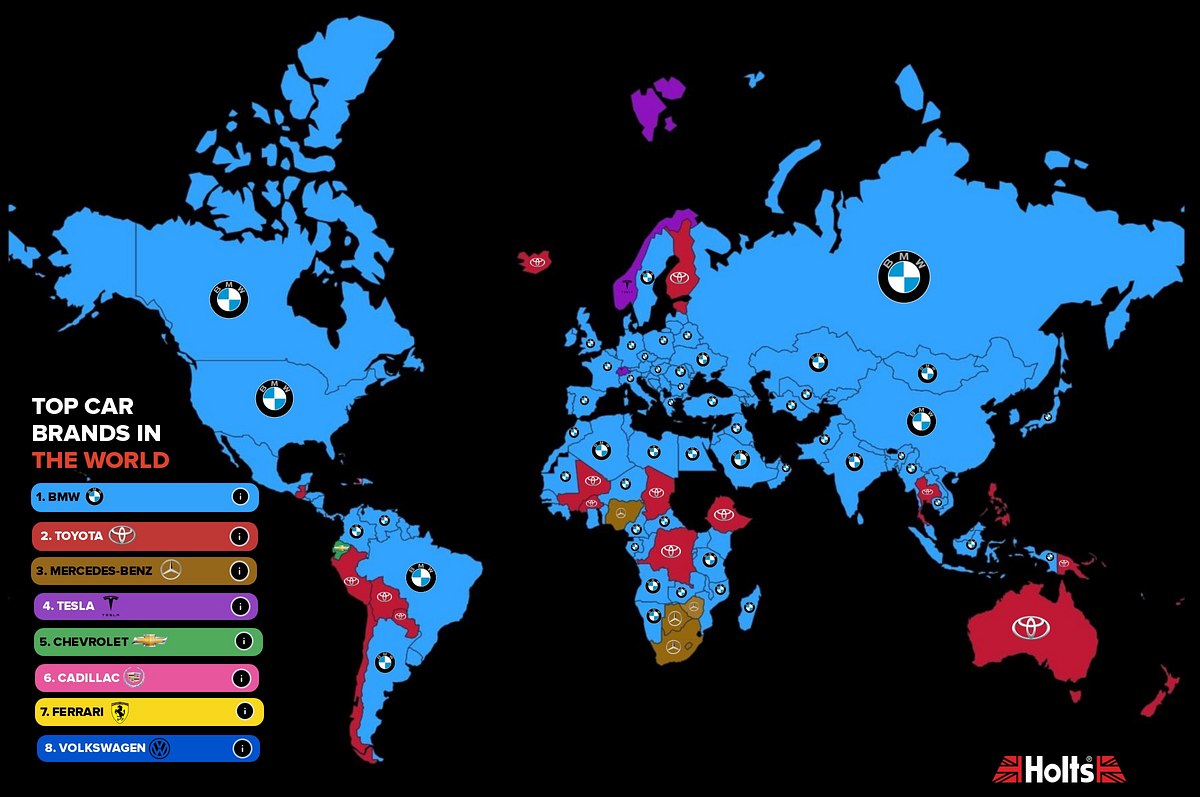 Das sind die beliebtesten Automarken der Welt