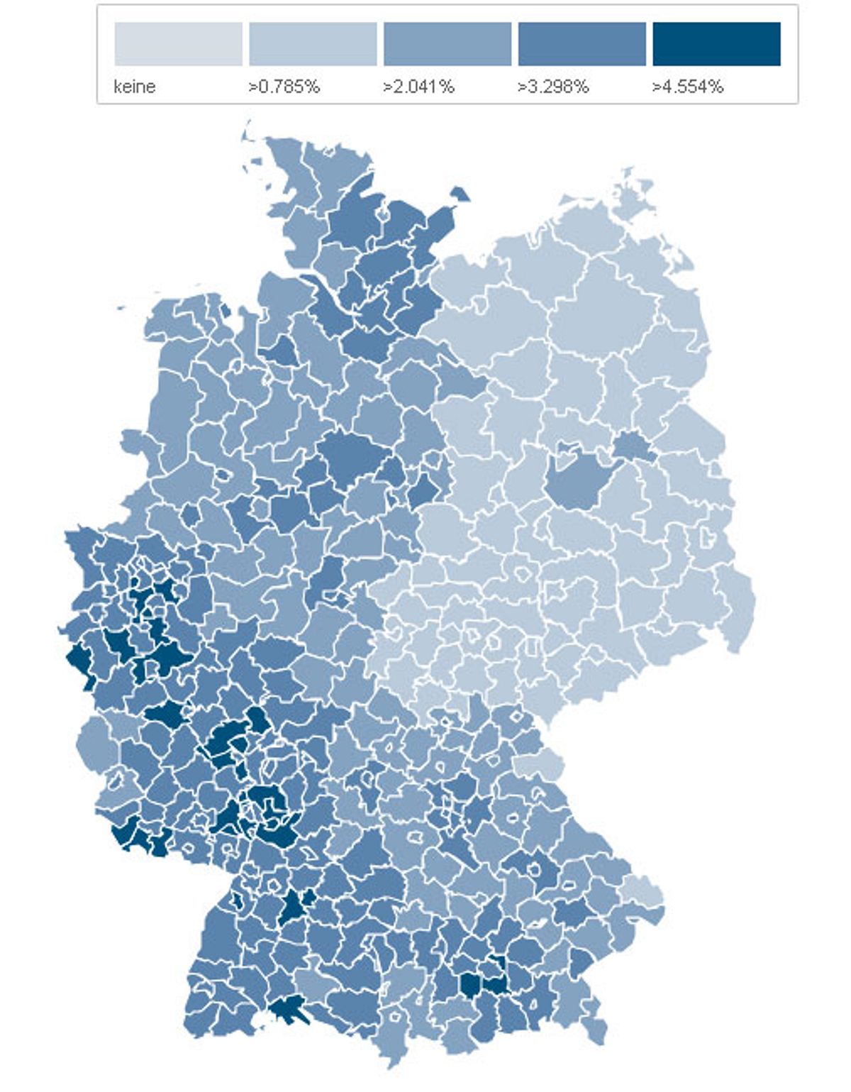 Die Cabrio-Dichte in Deutschland