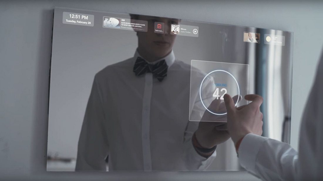 Konkurrenz für Siri? Das AI-Gadget Duo ist ein Spiegel mit künstlicher Intelligenz Touchscreen-Spiegel: Das AI-Gadget Duo reagiert auf Berührungen und Sprachbefehle