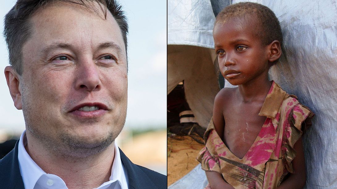Elon Musk, Kind in Somalia - Foto:  Getty Images/MUSTAFA ABDI, Getty Images/Maja Hitij, Collage bearbeitet von Männersache