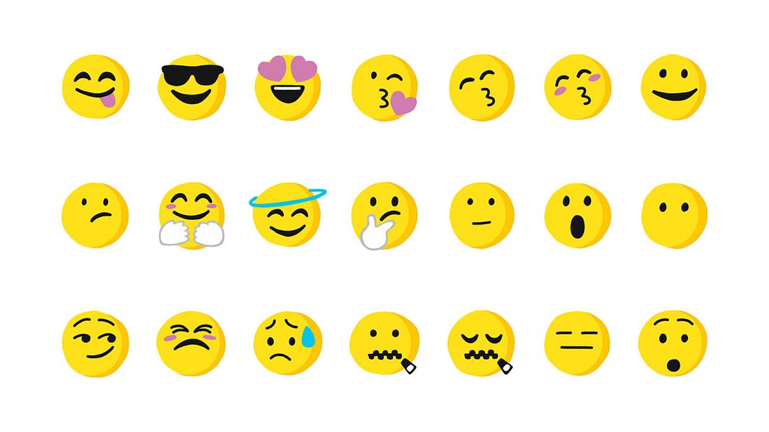 Eine Auswahl an Emojis
