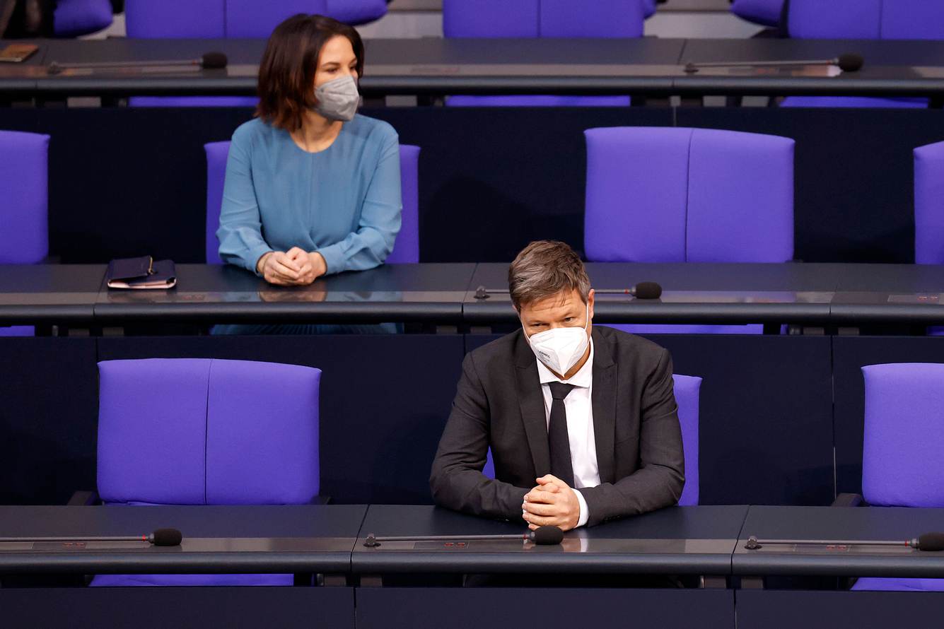 Robert Habeck und Annalena Baerbock im Bundestag