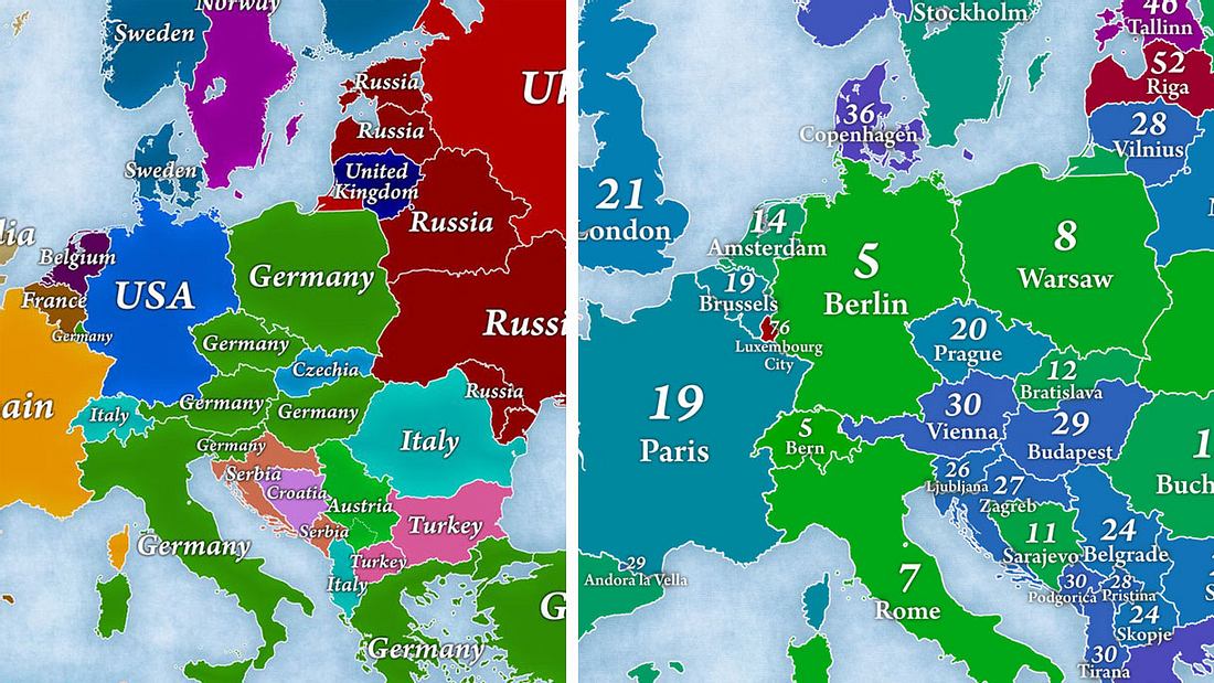 10 Karten, die dich Europa in einem ganz anderen Licht sehen lassen