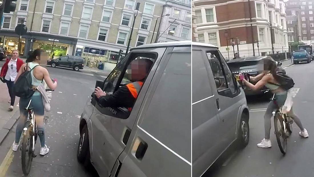 Rache ist süß: Eine Fahrradfahrerin wehrt sich gegen die vulgäre Anmache eines Van-Fahrers Ein Fahrradfahrerin rächt sich an einem aufdringlichen Van-Fahrer
