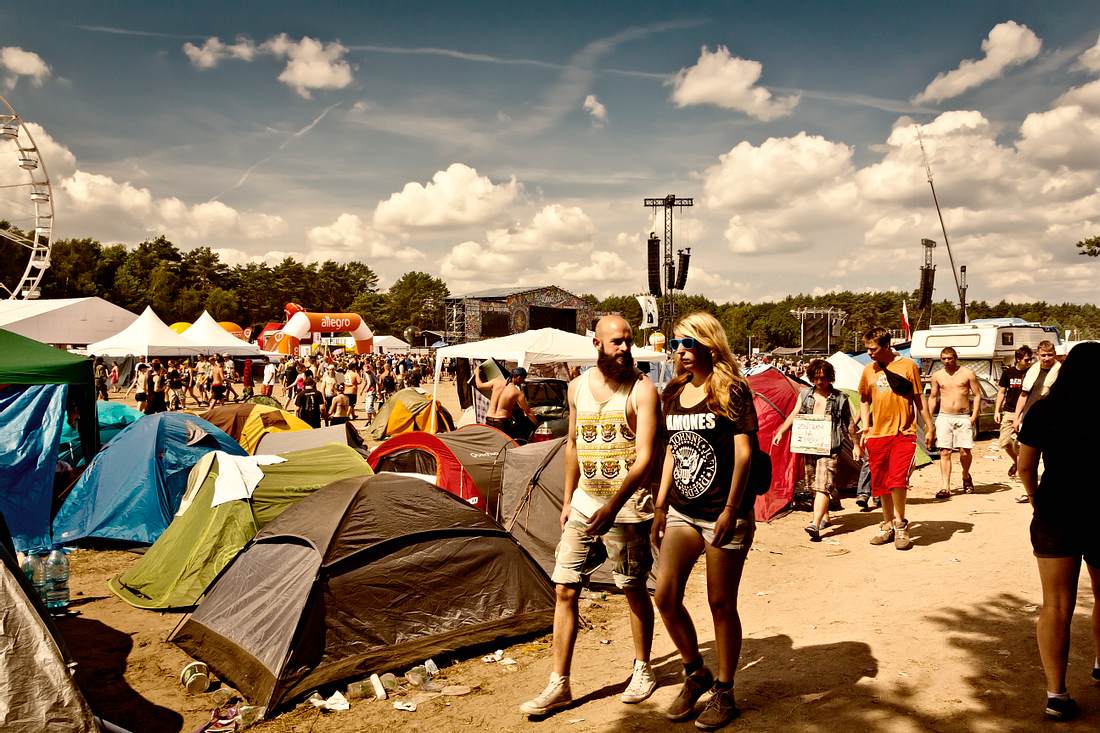 Zelte auf einem Festival Gelände
