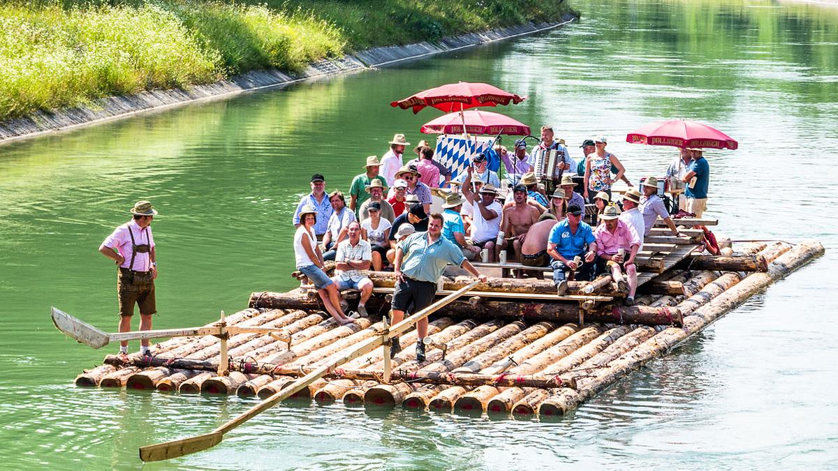 Eine Floßfahrt auf der Isar