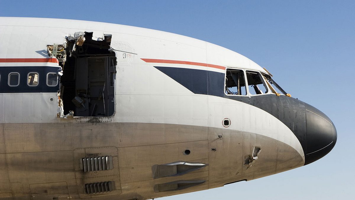 Zerstörtes Flugzeug