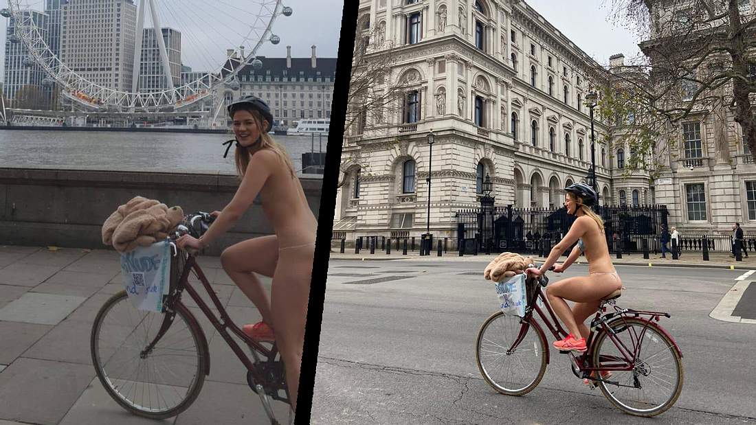 Nackt auf dem fahrrad bilder