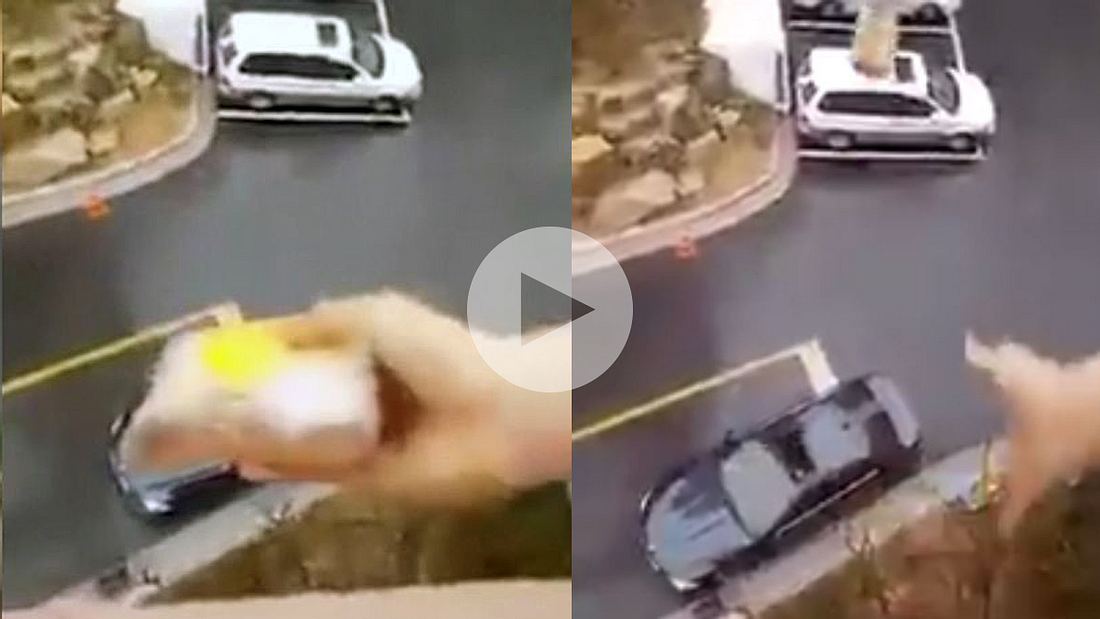 Viraler YouTube-Hit: Eine japanische Frau wirft den Snack ihres Mannes aus dem 5. Stock durch das geöffnete Schiebedach seines Autos Eine japanische Frau wirft den Snack ihres Mannes aus dem 5. Stock durch das Schiebedach seines Autos