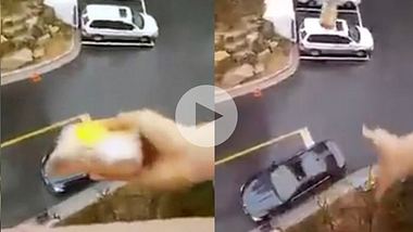Eine japanische Frau wirft den Snack ihres Mannes aus dem 5. Stock durch das Schiebedach seines Autos - Foto: YouTube/MakeSense
