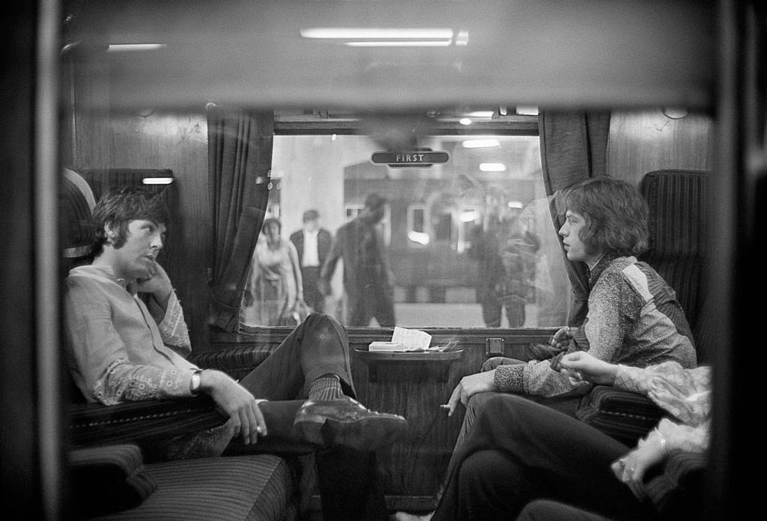 Paul McCartney und Mick Jaggerim August '67
