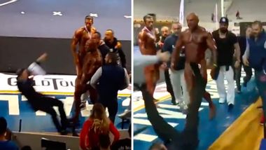 Giannis Magkos verpasst dem Bodybuilding-Juror Armando Marquez eine Ohrfeige - Foto: YouTube / Enjoyable Videos