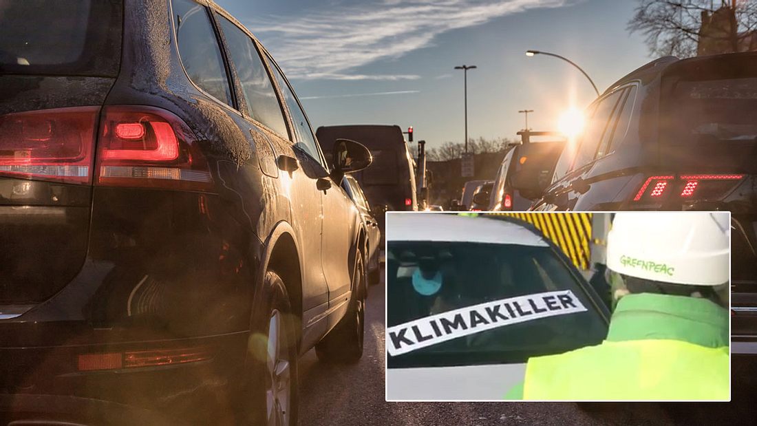 Greenpeace brandmarkt SUVs als Klimakiller (Collage)