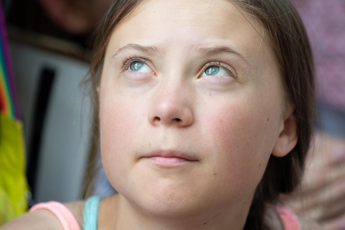 Greta Thunberg: Schock-Statement in US-Show Greta Thunberg mit besorgtem Blick