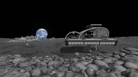 Raumstation auf dem Mond - Foto: iStock / homegrowngraphics