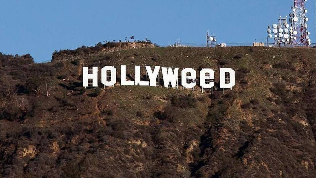 Das Hollywood Sign wurde in Hollyweed abgeändert