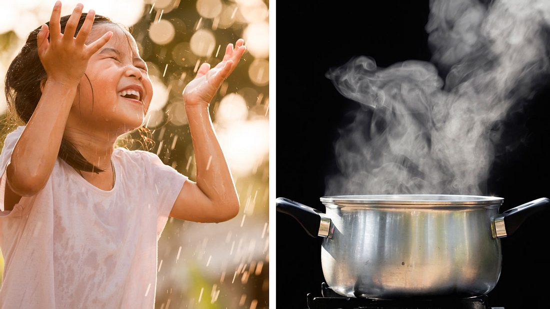 Kleines Mädchen / Kochendes Wasser
